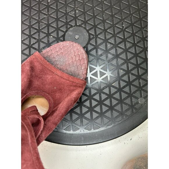 Aquazzura Burgundy Suede Leather Open Toe Lace Up Heels 39.5 / 9.5 US - Picture 7 of 12